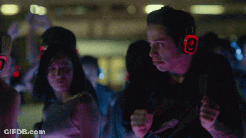 Man With Red Headphones And Number 9 GIF