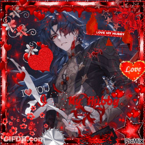 Man With Red Heart Saying Love GIF