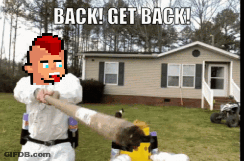 Man With Red Mohawk Holding Stick GIF