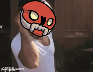Man With Red Skull Mask GIF