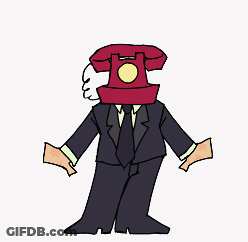 Man With Red Telephone Head GIF