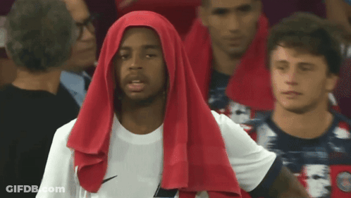 Man With Red Towel On Head GIF