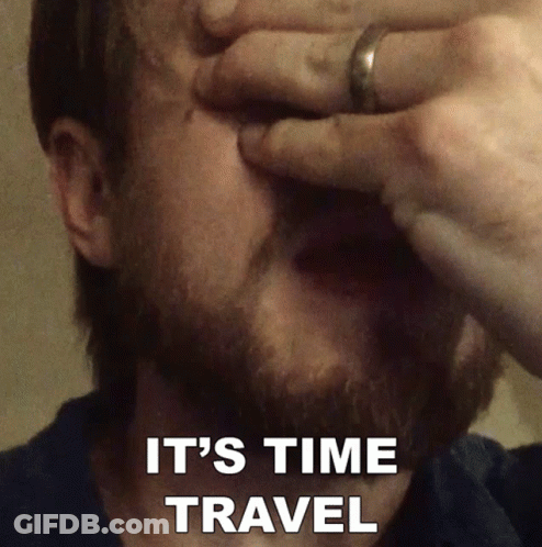 Man With Ring Covering Face Saying It's Time Travel GIF
