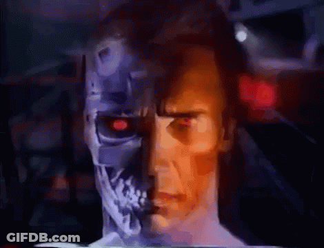 Man With Robot Face GIF