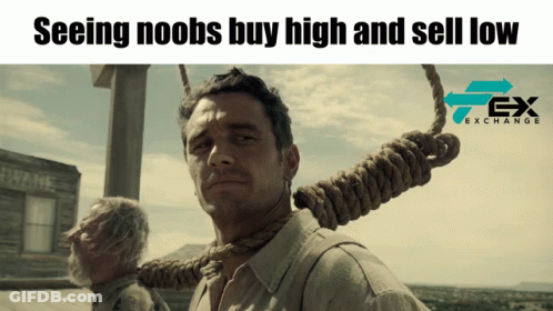 Man With Rope Around Neck Seeing Noobs Buy High And Sell Low GIF