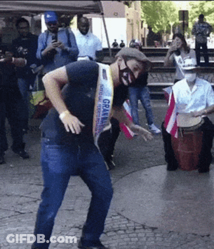 Man With Sash Saying Granma GIF