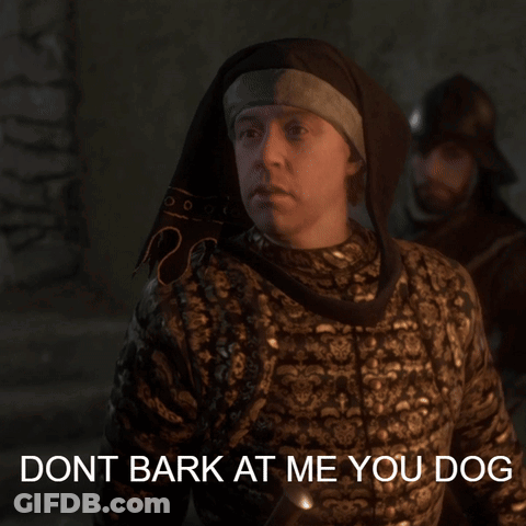 Man With Scarf Dont Bark At Me Dog GIF
