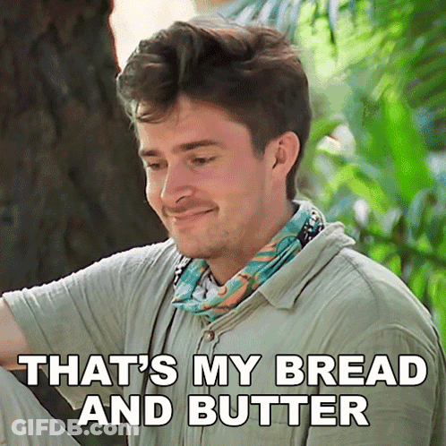 Man With Scarf Saying Bread And Butter GIF