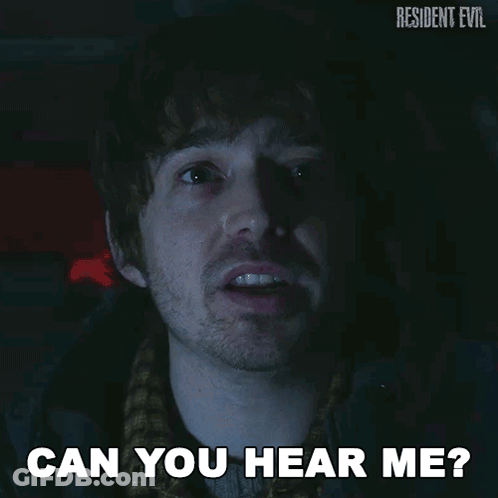 Man With Scarf Saying Can You Hear Me GIF