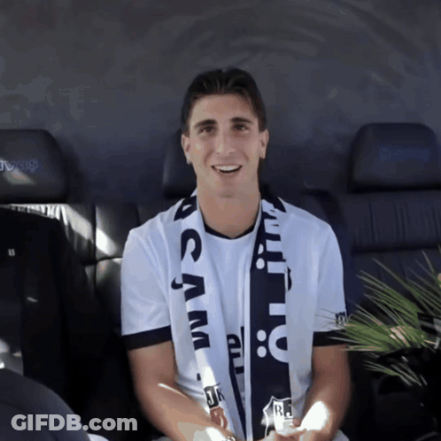 Man With Scarf Saying Juventus GIF