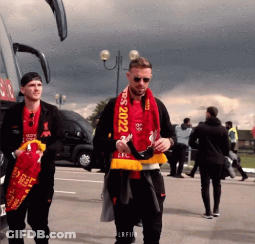 Man With Scarf Saying LFC GIF