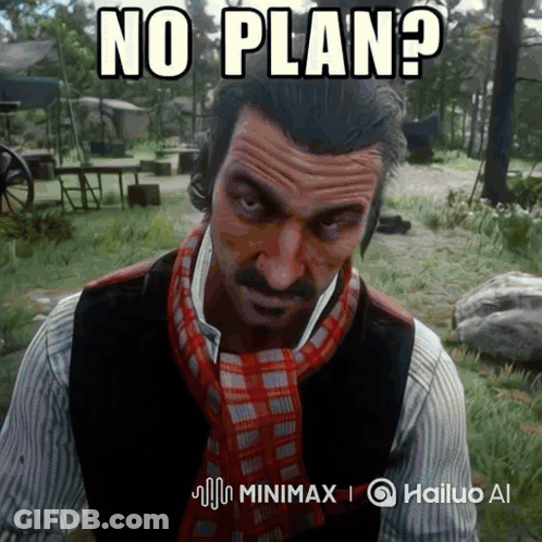 Man With Scarf Saying No Plan GIF
