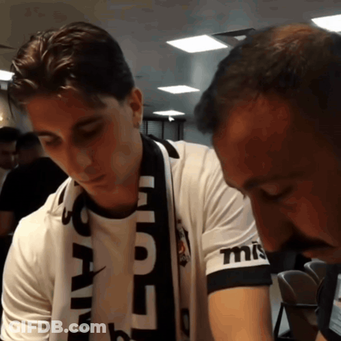 Man With Scarf Saying TMS GIF