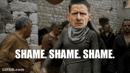 Man With Scarf Shame Shame Shame Shame GIF