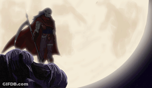 Man With Scythe And Words The Black Wind Howls GIF