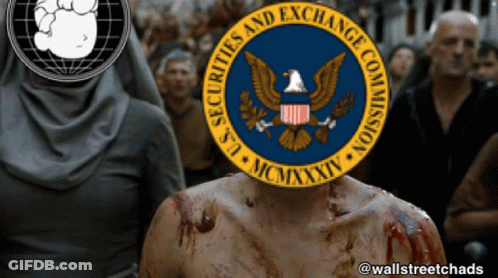 Man With SEC Logo On Face GIF