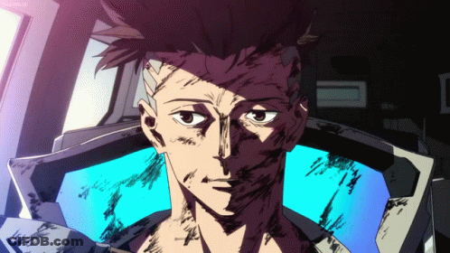 Man With Shaved Head And Blue Background GIF