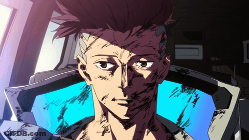 Man With Shaved Head Blue Background GIF
