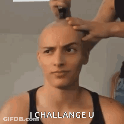 Man With Shaved Head Getting Haircut GIF