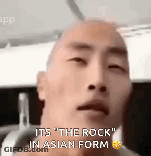 Man With Shaved Head Saying Its The Rock GIF
