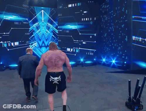 Man With Skull And Crossbones Shorts Walking Towards Screen GIF