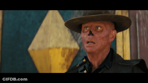 Man With Skull Face And Hat GIF