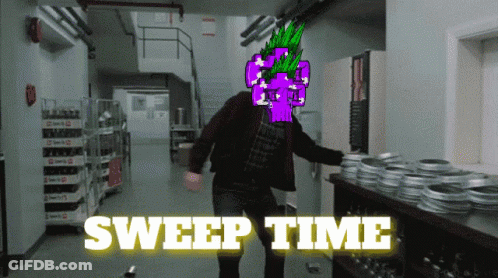 Man With Skull Head And Sweep Time GIF