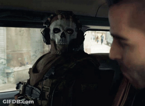 Man With Skull Mask In Car GIF