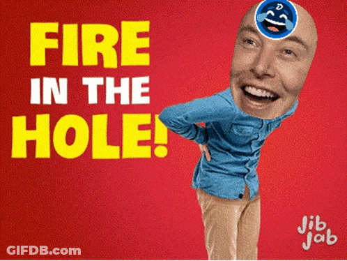 Man With Smiley Face On Head Fire In The Hole GIF