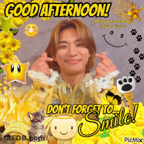 Man With Smiley Face Saying Good Afternoon GIF