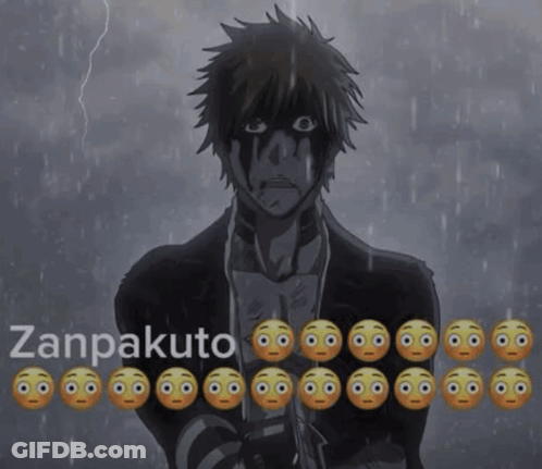 Man With Smiley Faces And Zampakuto GIF