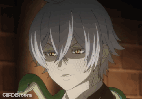 Man With Snake Around Neck Looking At Camera GIF
