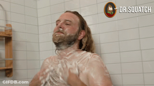Man With Soap On Face Saying I Dropped The Soap GIF
