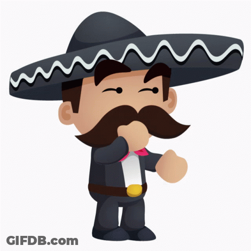Man With Sombrero And Mustache GIF