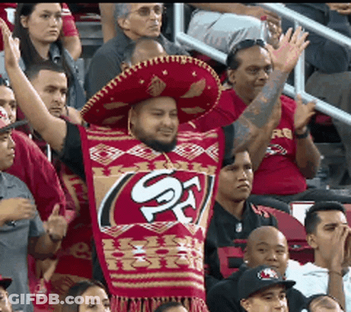 Man With Sombrero And Scarf Saying SF GIF