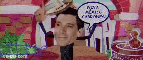 Man With Sombrero Saying Viva Mexico Cabrones GIF