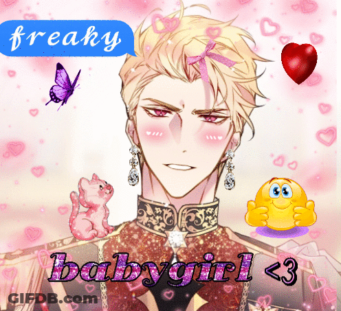 Man With Speech Bubble Saying Freaky Babygirl < 3 GIF