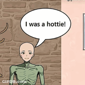 Man With Speech Bubble Saying I Was A Hottie GIF