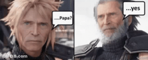 Man With Speech Bubble Saying Papa GIF