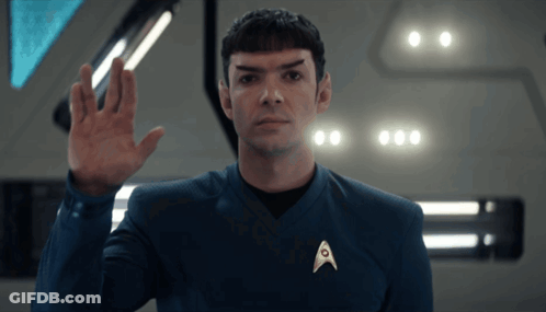 Man With Star Trek Badge GIF