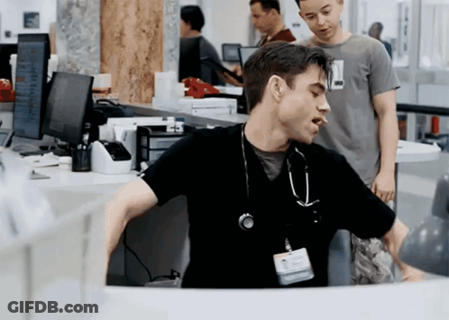 Man With Stethoscope And Chris Name Tag GIF