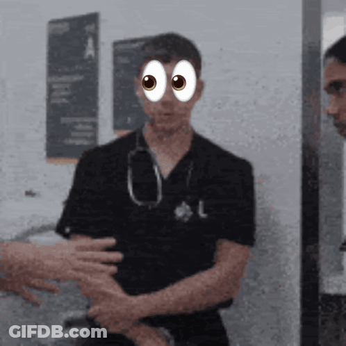 Man With Stethoscope And Googly Eyes GIF