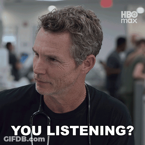 Man With Stethoscope Asking You Listening GIF