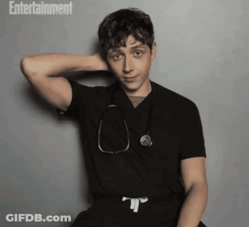 Man With Stethoscope In Black Shirt Saying Entertainment GIF