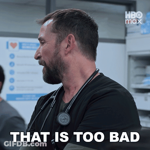 Man With Stethoscope Saying That Is Too Bad GIF