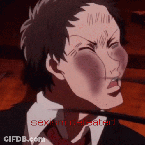 Man With Stick In Mouth Sexism Defeated GIF