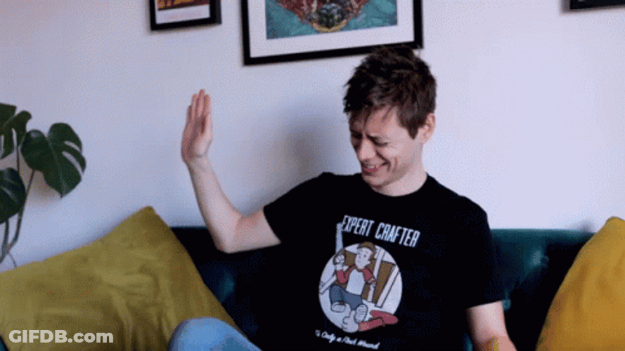 Man With Strong Force Knee Slap GIF