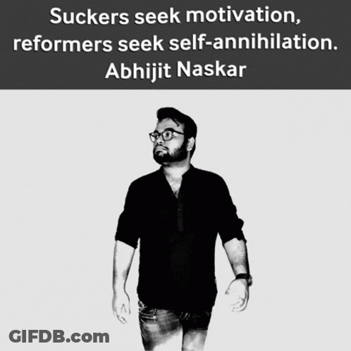 Man With Suckers Seek Motivation GIF