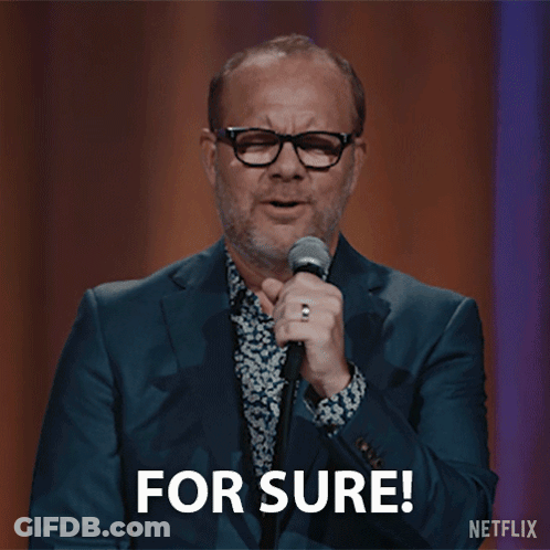 Man With Suit Glasses Mic Saying For Sure GIF