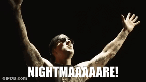 Man With Sunglasses And Bandana Screaming Nightmaaare GIF